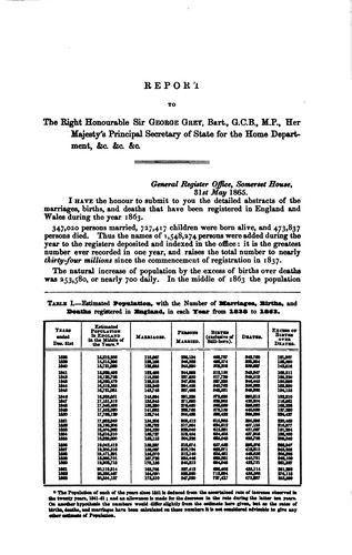 Annual report of the registrar-general of births, deaths, and marriages in ...