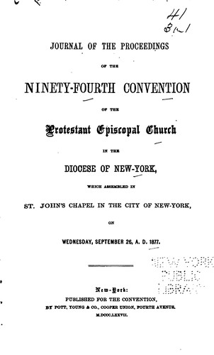 Journal of the ... Annual Convention, Diocese of New York