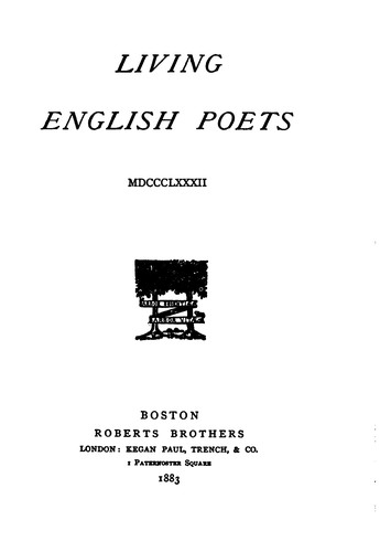 Living English Poets: MDCCCLXXXII.