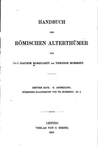 Handbuch der römischen Alterthümer