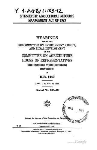 Site-specific Agricultural Resource Management Act of 1993