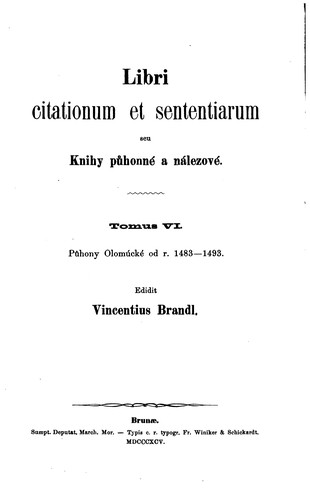 Libri citationum et sententiarum seu Knihy puhonné a nálezové