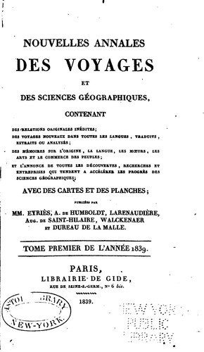 Nouvelles annales des voyages