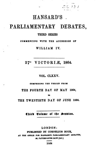 Hansard's Parliamentary Debates