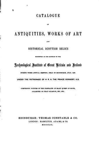 Catalogue of antiquities