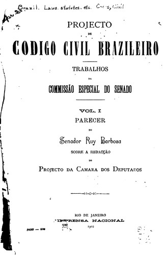 Projecto de Codigo civil brazileiro