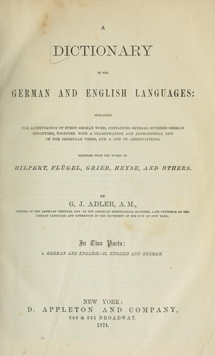 A Dictionary of the German and English languages