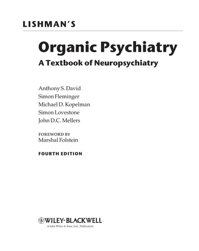 Lishman's organic psychiatry