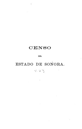 Censo general de la Republica Mexicana verificado el 20 de octubre de 1895