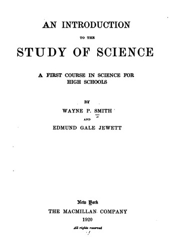 An introduction to the study of science