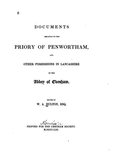Documents relating to the priory of Penwortham