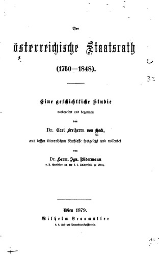 Der österreichische Staatsrath (1760-1848)