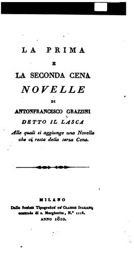 La prima e la seconda cena: novelle