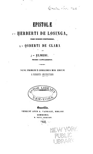 Epistolæ Herberti de Losinga