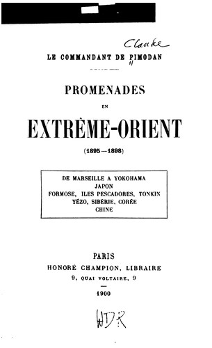 Promenades en extrème-Orient (1895-1898)
