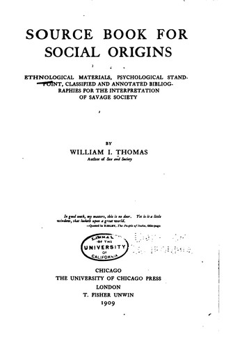 Source book for social origins