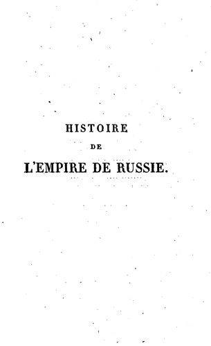 Histoire de l'empire de Russie