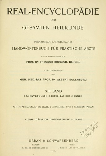 Real-Encyclopädie der gesamten Heilkunde