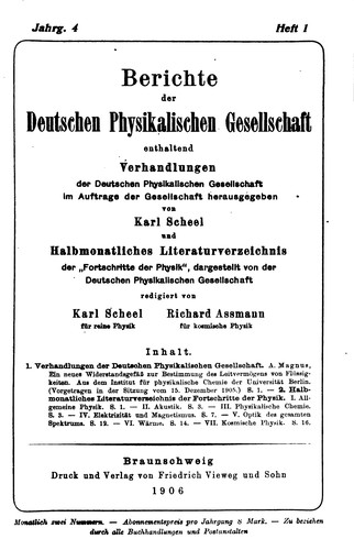 Verhandlungen der Deutschen physikalischen Gesellschaft