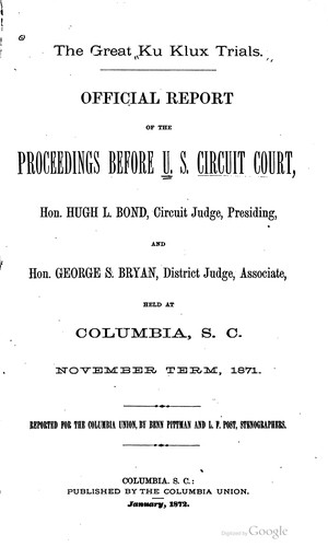 The great Ku Klux trials
