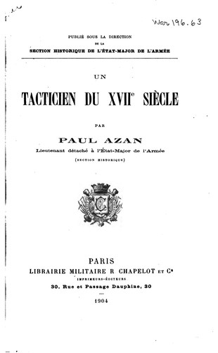 Un tacticien de XVIIe siècle