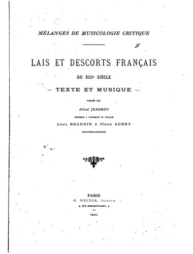 Lais et descorts français du 13e siècle