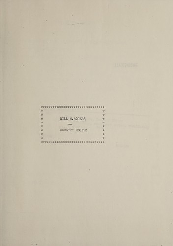 Will N. Rogers, country editor