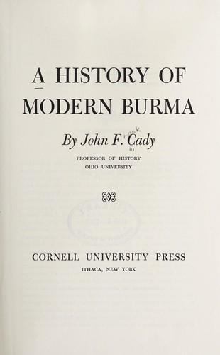 A history of modern Burma