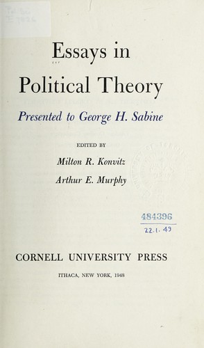 Essays in political theory