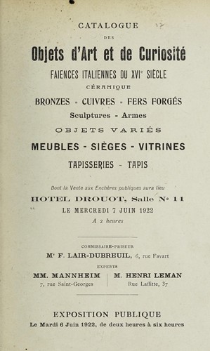 Objets d'art et de curiosité