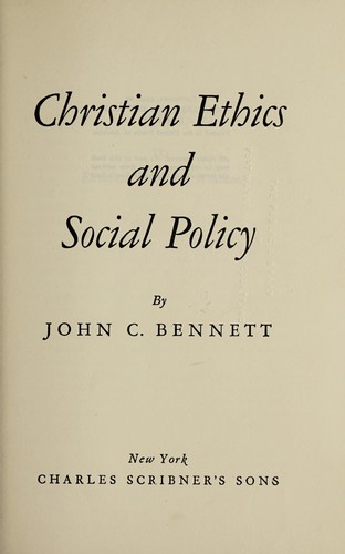 Christian ethics and social policy