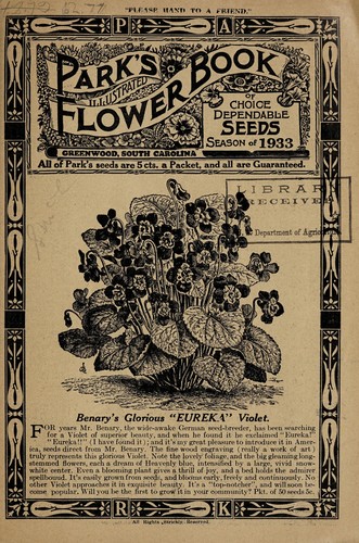 Park's illustrated flower book of choice dependable seeds, season of 1933