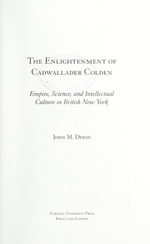 The Enlightenment of Cadwallader Colden
