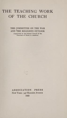 The teaching work of the church