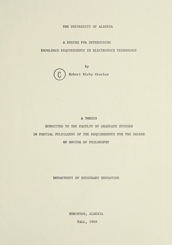 A system for determining knowledge requirements in electronics technology