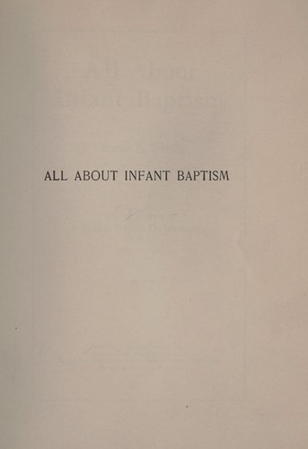 All about infant baptism