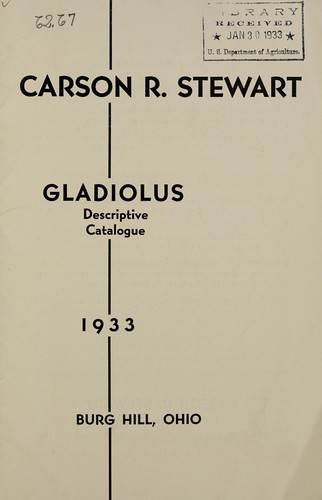 Gladiolus descriptive catalogue, 1933