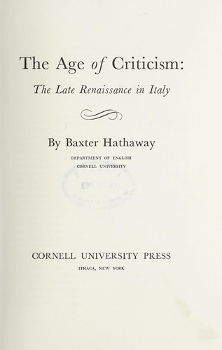 The age of criticism