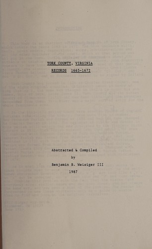 York County, Virginia, records, 1665-1672