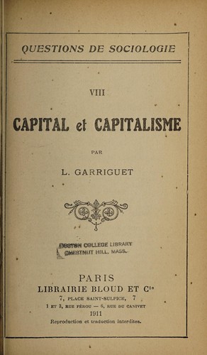 Capital et capitalisme