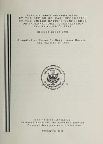 List of photographs made by the Office of War Information at the United Nations Conference on International Organization