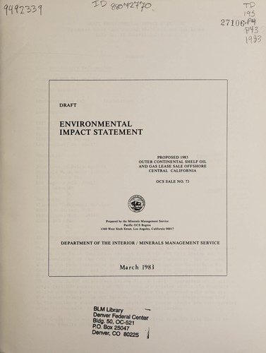 Draft environmental impact statement