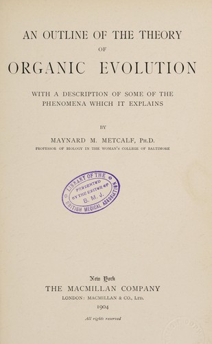 An outline of the theory of organic evolution