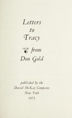 Letters to Tracy from Don Gold