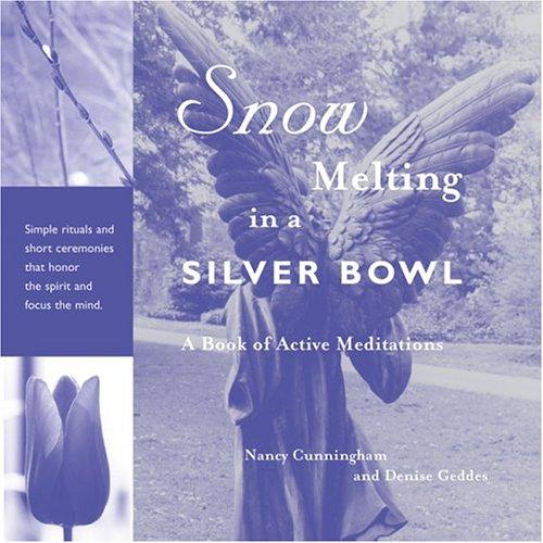 Snow melting in a silver bowl