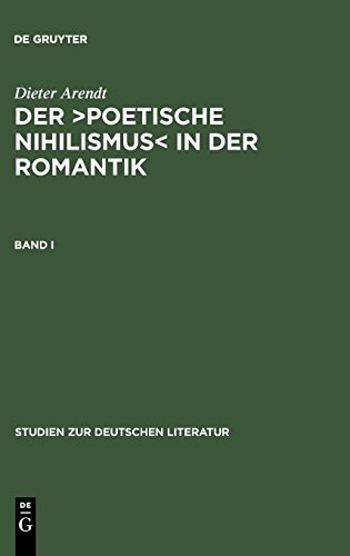 Band I (Studien Zur Deutschen Literatur) (German Edition)
