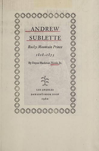 Andrew Sublette