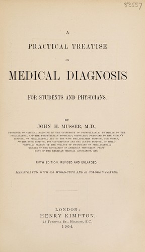 A practical treatise on medical diagnosis