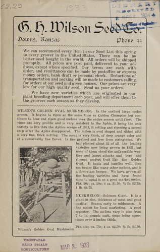 G.H. Wilson Seed Co., Downs, Kansas