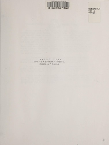 Family tree, Thomson-McBride-Thomson-Benjamin-Rempis